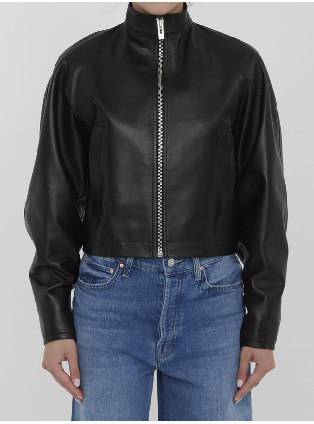 Alaia Round Leather Jacket - Ellie Belle