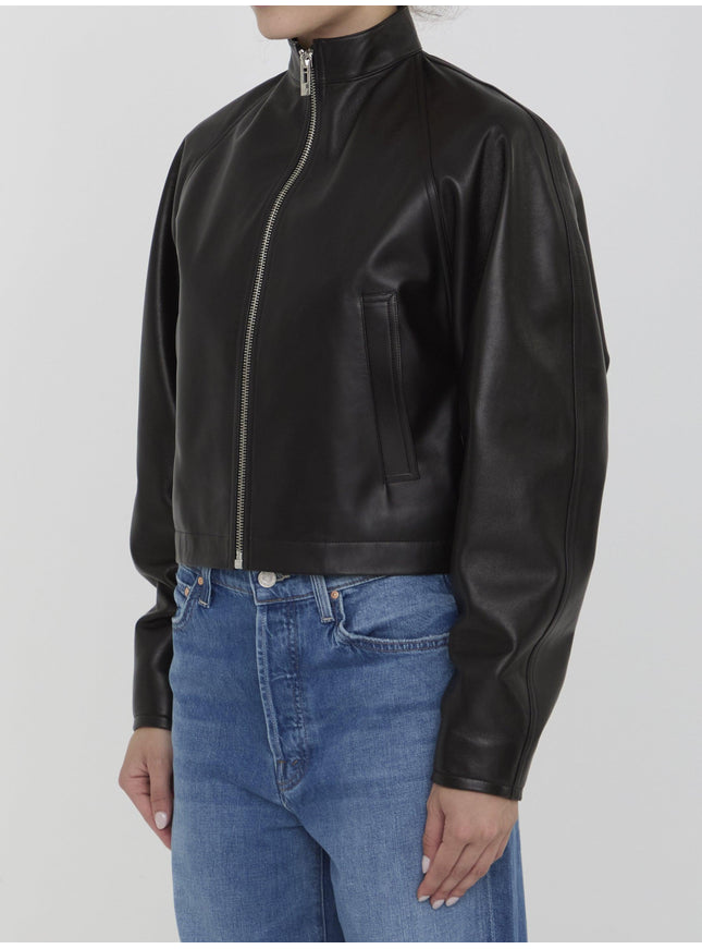 Alaia Round Leather Jacket - Ellie Belle