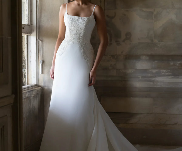 Anne Barge Monet Silk Satin Organza Wedding Gown