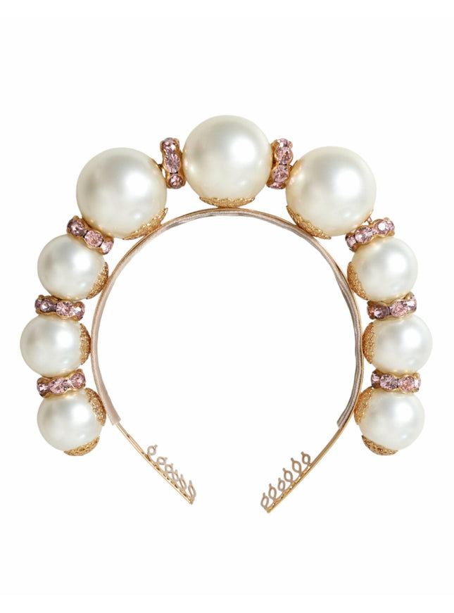 Dolce & Gabbana Faux Pearl Crystal Embellished Headwear - Ellie Belle