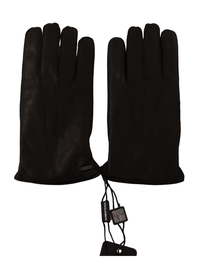 Dolce & Gabbana Black Leather Lamb Skin Biker Gloves - Ellie Belle