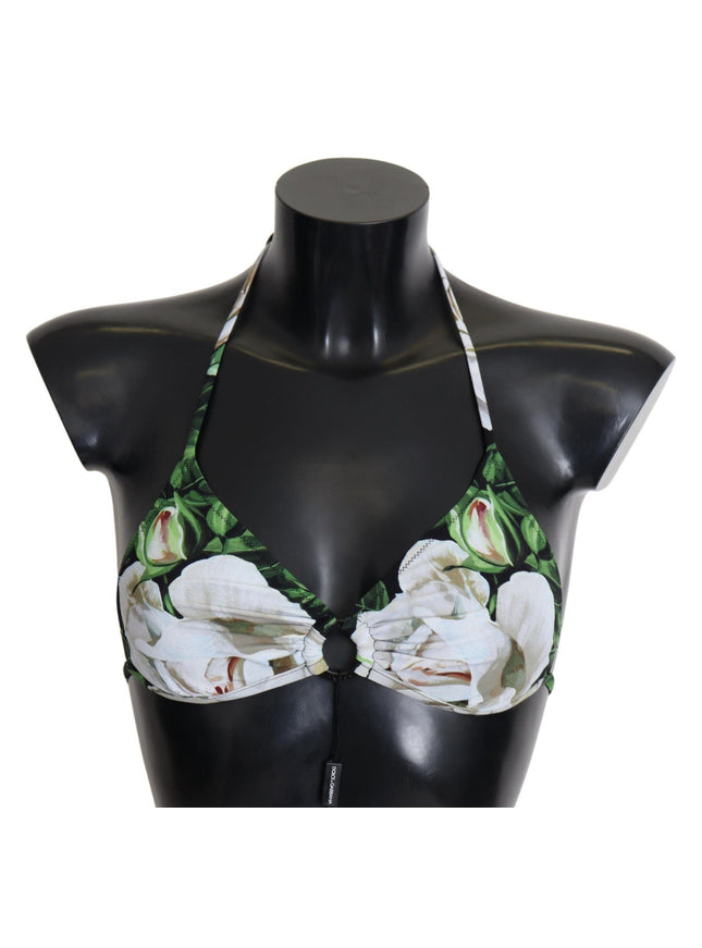 Dolce & Gabbana Multicolor Floral Print Halter Swimwear Bikini Top - Ellie Belle