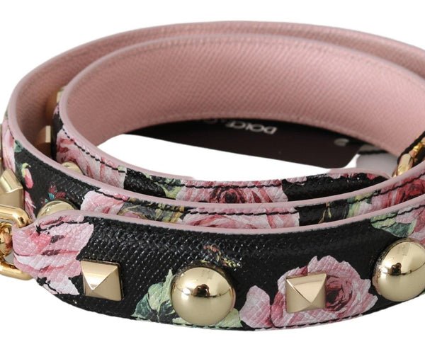 Dolce & Gabbana Pink Floral Leather Stud Accessory Shoulder  display picture 2