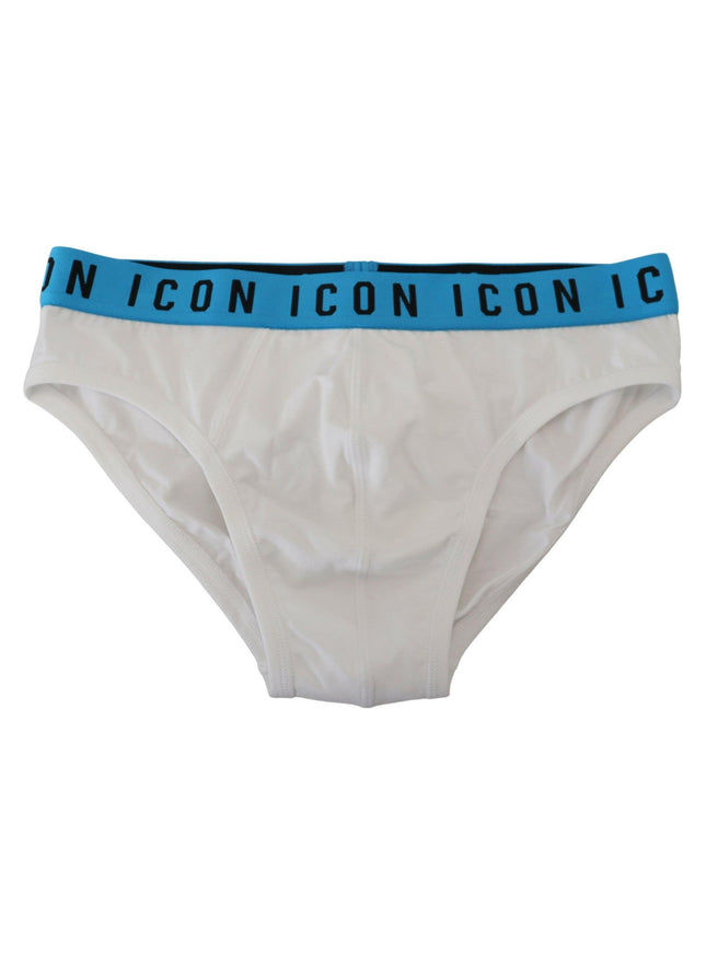 Dsquared² White Icon Logo Cotton Stretch Men Brief Underwear - Ellie Belle
