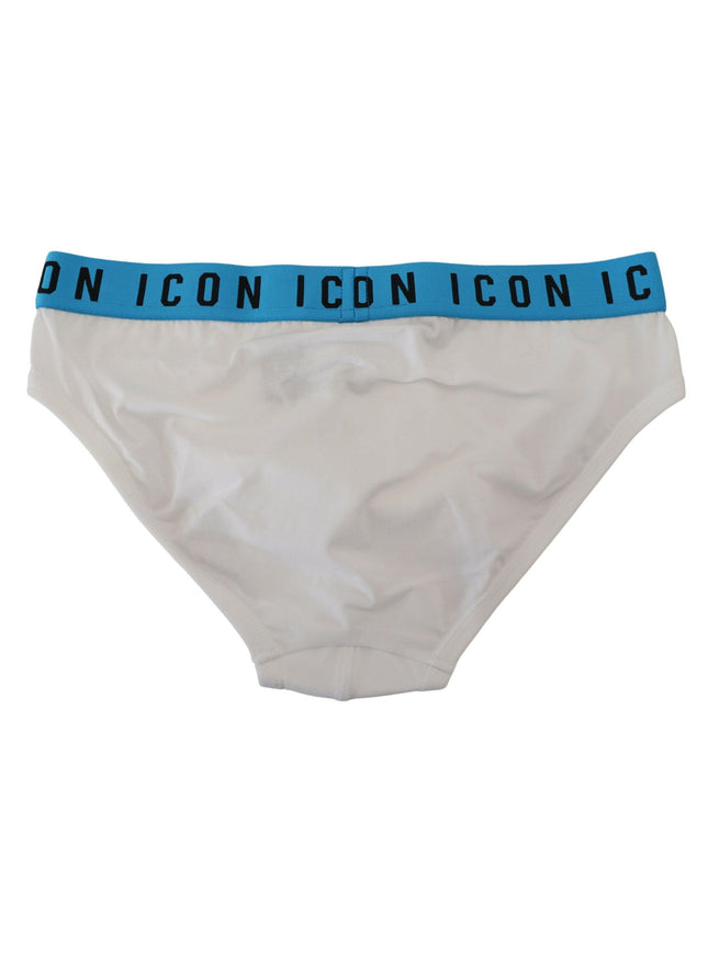 Dsquared² White Icon Logo Cotton Stretch Men Brief Underwear - Ellie Belle