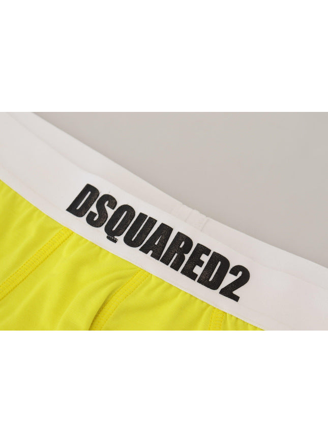 Dsquared² Yellow White Logo Modal Stretch Men Brief Underwear - Ellie Belle