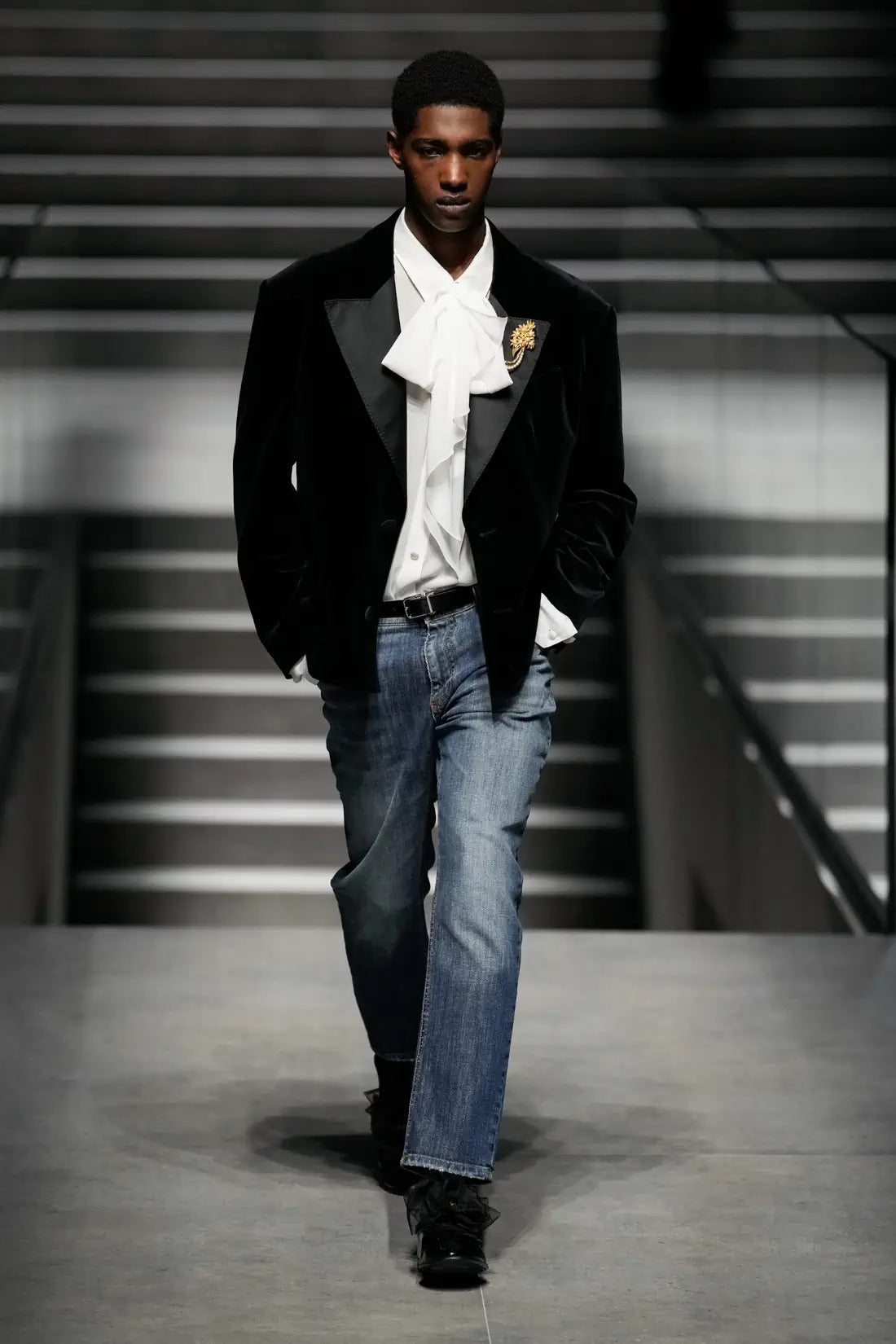 A model walking on the runway