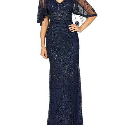 A Mother of the Bride dress for sale at Ellie Belle, worn by a model