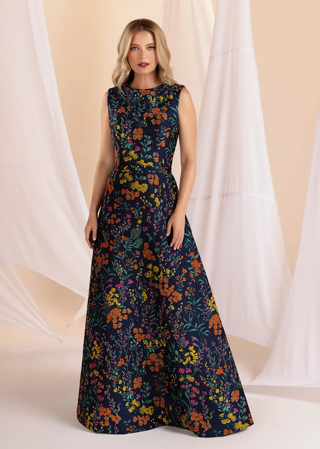 Anne Barge Parker Wildflower Jacquard A-Line Gown