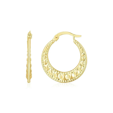 14k gold hoop earrings at Ellie Belle