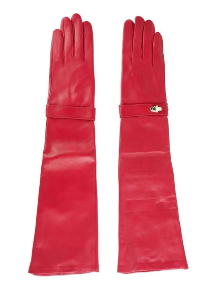 Designer gloves for women, in red 