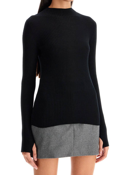 MRZ ribbed wool top with a high