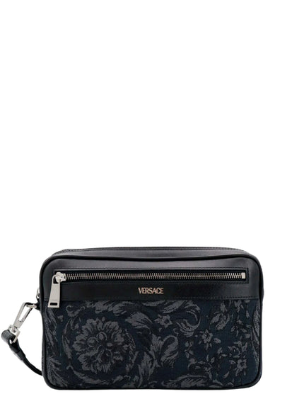 Versace Men's Jacquard Logo Zipped Pouch