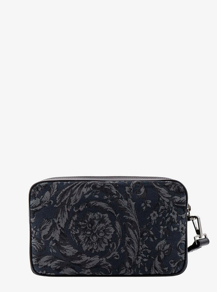 Versace Men's Jacquard Logo Zipped Pouch