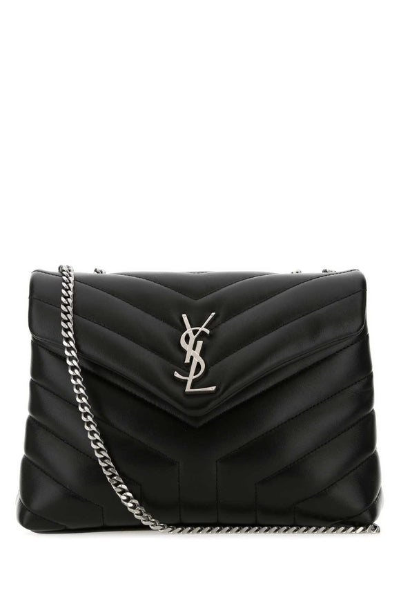 Saint Laurent Small Loulou Quilted Shoulder Bag OS Black Silver
