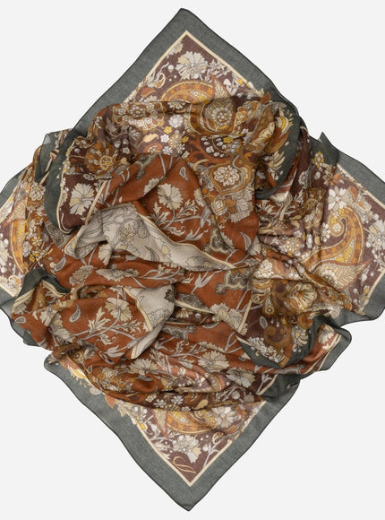 Elizabetta Stella Modal Cashmere Scarf Shawl in Terracotta