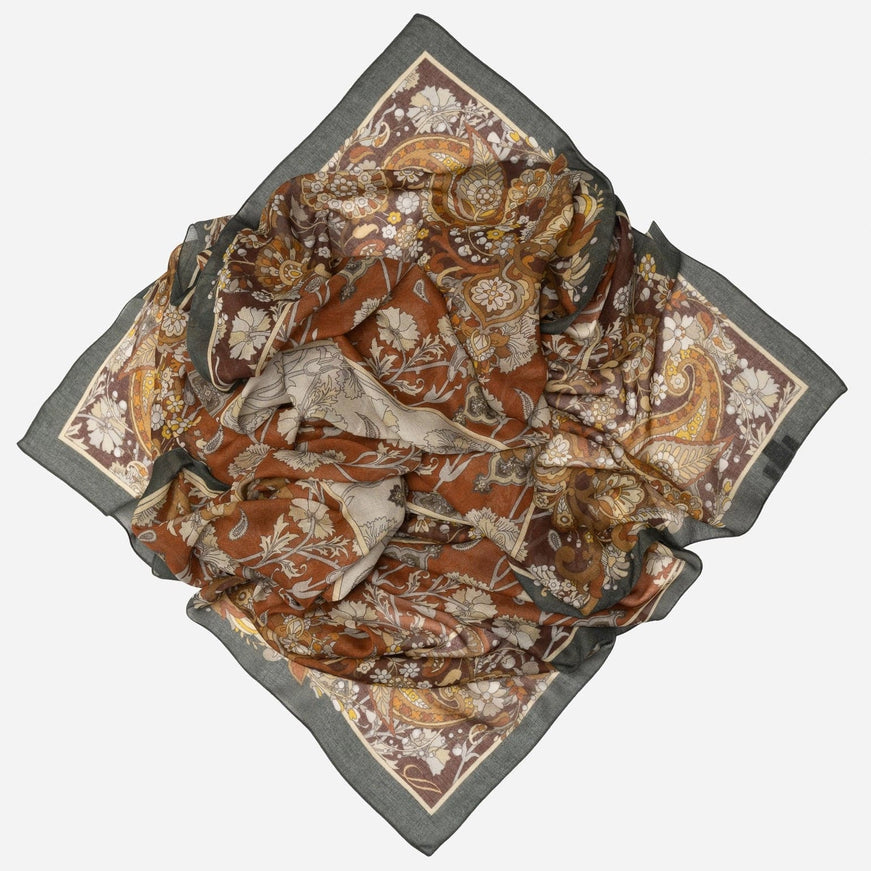 Elizabetta Stella Modal Cashmere Scarf Shawl in Terracotta