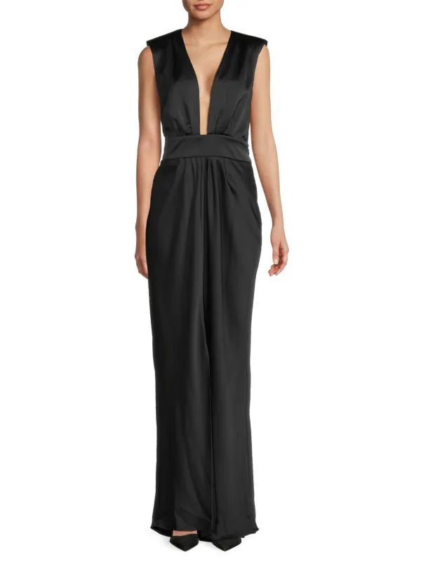 Ramy Brook Quinn Plunge-Neck Gown