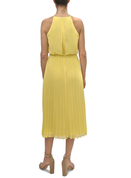 Sam Edelman Blouson Pleated Skirt Midi Dress