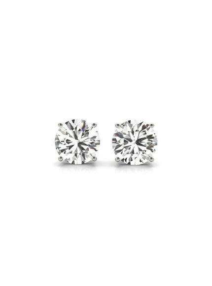 1 1/2 cttw Certified IGI Lab Grown Round Diamond Stud Earrings 14k White Gold (G/VS2) - Ellie Belle