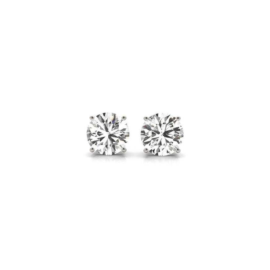 1 1/2 cttw Certified IGI Lab Grown Round Diamond Stud Earrings 14k White Gold (G/VS2) - Ellie Belle