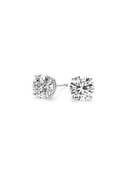 1 1/2 cttw Certified IGI Lab Grown Round Diamond Stud Earrings 14k White Gold (G/VS2) - Ellie Belle