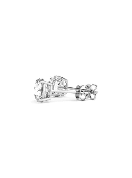 1 1/2 cttw Certified IGI Lab Grown Round Diamond Stud Earrings 14k White Gold (G/VS2) - Ellie Belle