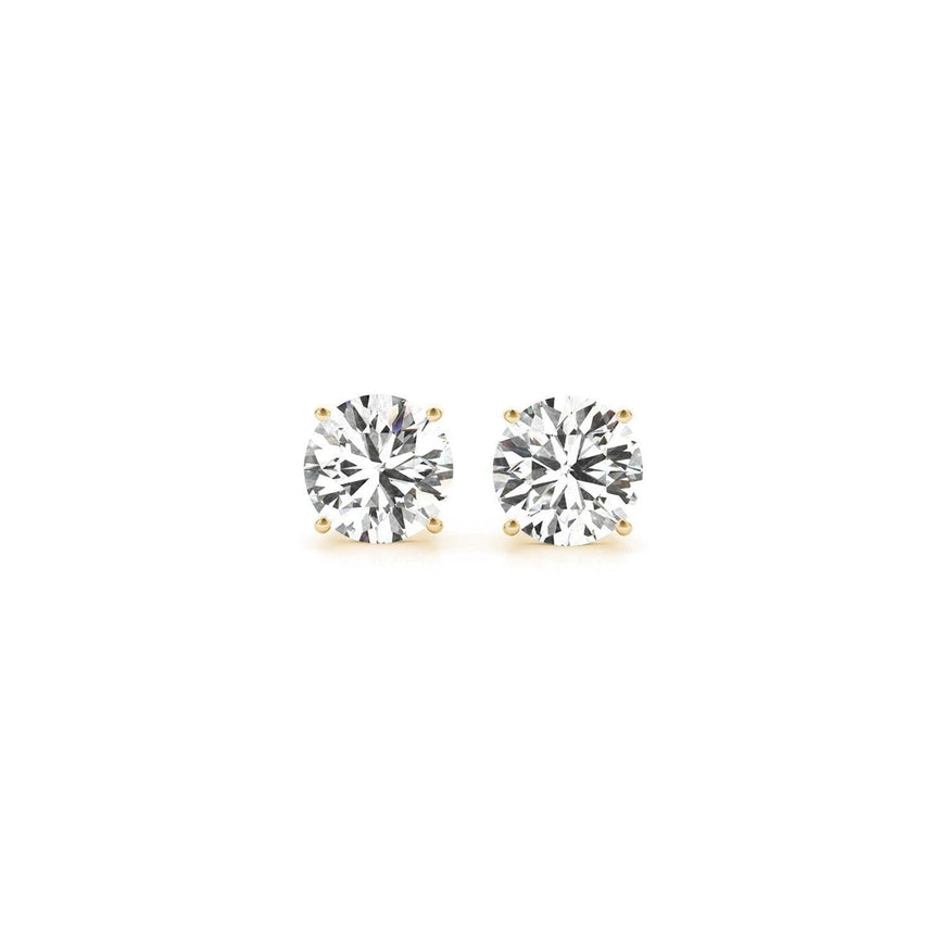 1 1/2 cttw Certified IGI Lab Grown Round Diamond Stud Earrings 14k Yellow Gold (G/VS2)