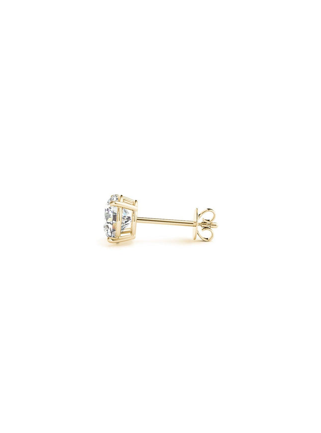 1 1/2 cttw Certified IGI Lab Grown Round Diamond Stud Earrings 14k Yellow Gold (G/VS2) - Ellie Belle