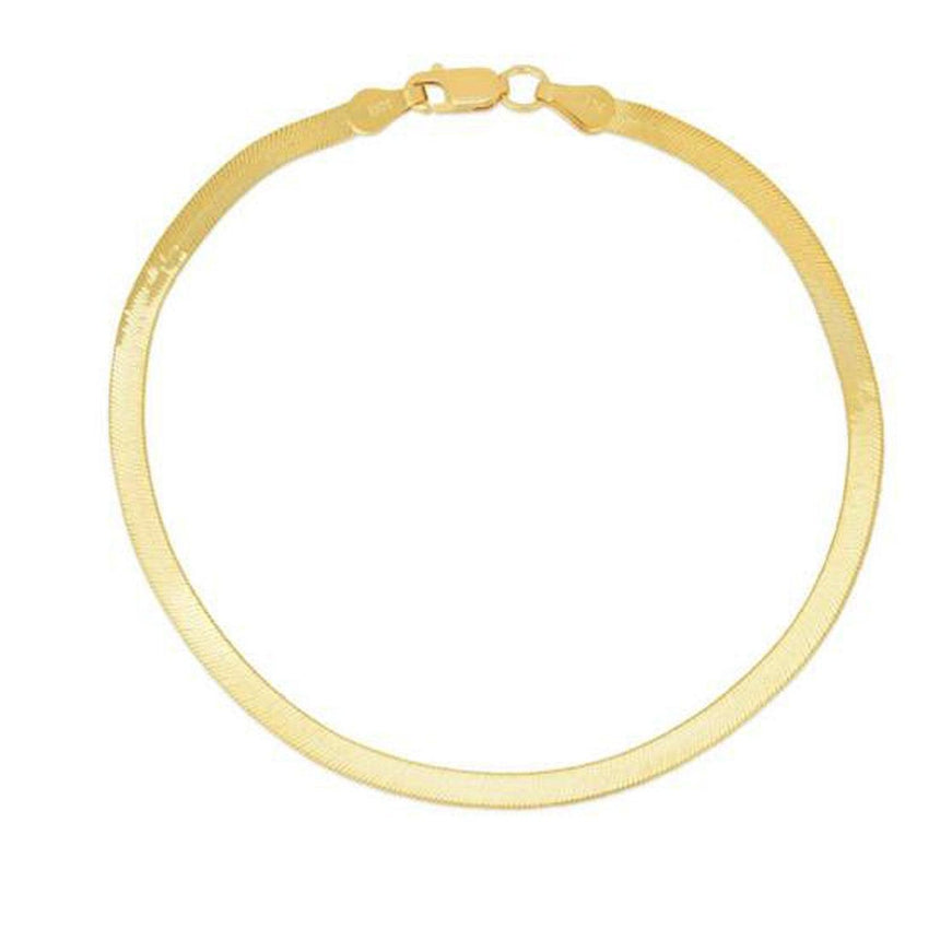 1.5mm 14k Yellow Gold Super Flex Herringbone Bracelet - Ellie Belle