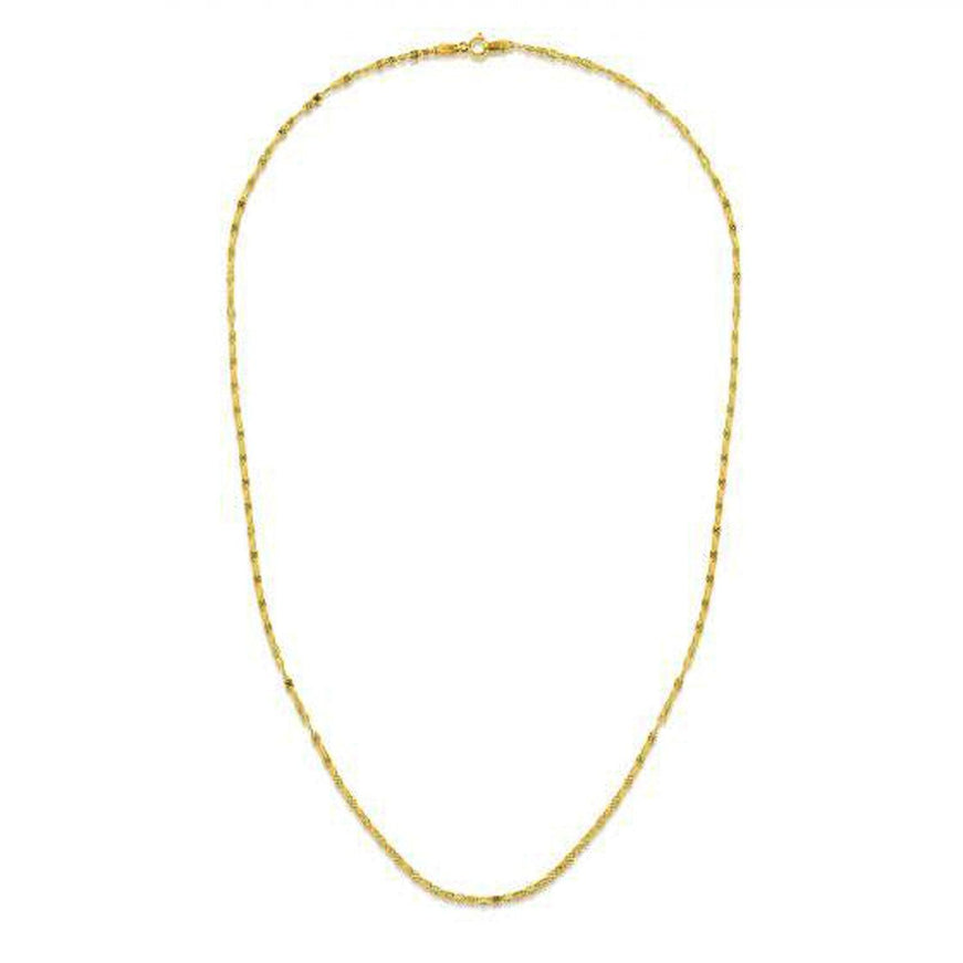 1.7mm 14k Yellow Gold Sparkle Valentino Chain - Ellie Belle