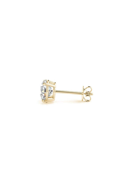 1 cttw Certified IGI Lab Grown Round Diamond Stud Earrings 14k Yellow Gold (G/VS2) - Ellie Belle