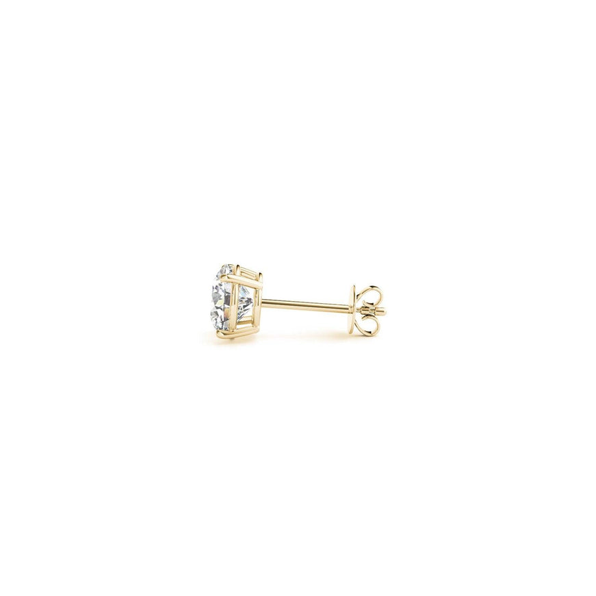 1 cttw Certified IGI Lab Grown Round Diamond Stud Earrings 14k Yellow Gold (G/VS2) - Ellie Belle