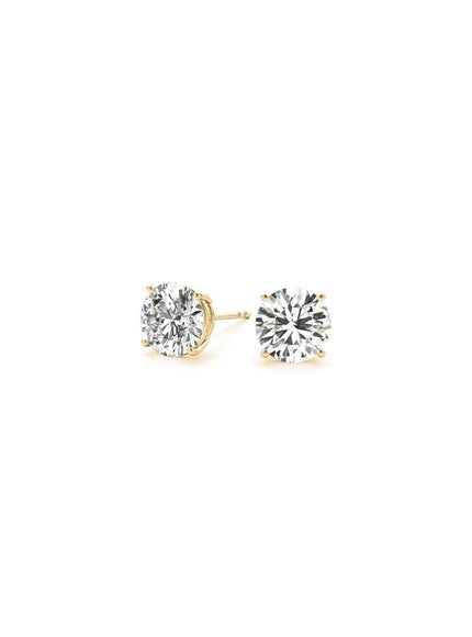 1 cttw Certified IGI Lab Grown Round Diamond Stud Earrings 14k Yellow Gold (G/VS2) - Ellie Belle