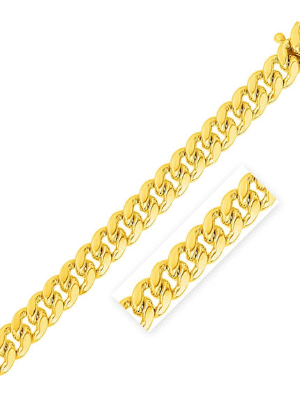 10.0mm 14k Yellow Gold Classic Miami Cuban Solid Chain - Ellie Belle