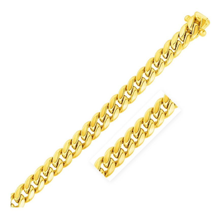 10.5mm 14k Yellow Gold Semi Solid Miami Cuban Bracelet - Ellie Belle