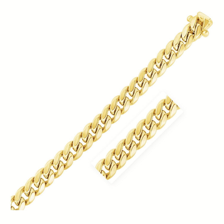 10.5mm 14k Yellow Gold Semi Solid Miami Cuban Chain - Ellie Belle