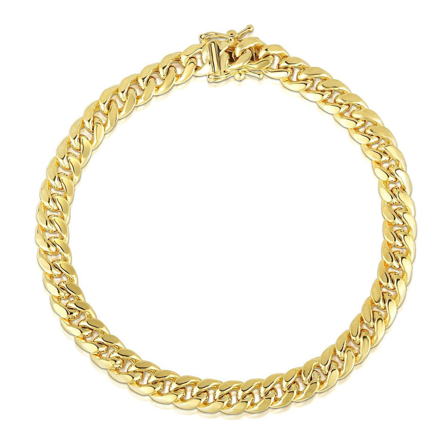 10.7mm 10k Yellow Gold Semi Solid Miami Cuban Bracelet - Ellie Belle