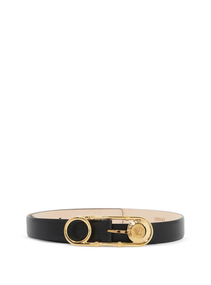 Versace leather safety pin belt