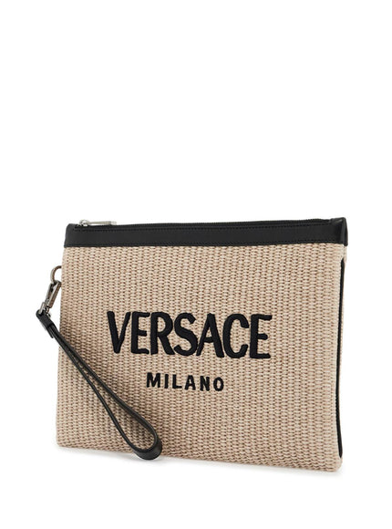 Versace raffia pouch In Beige