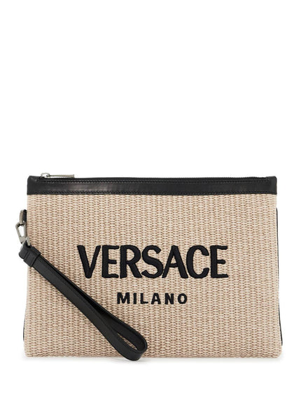 Versace raffia pouch In Beige