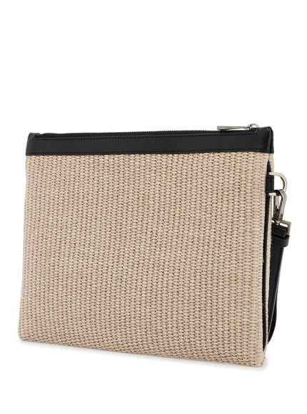 Versace raffia pouch In Beige