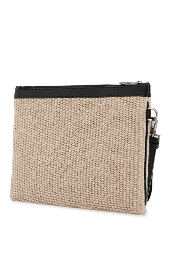 Versace raffia pouch In Beige