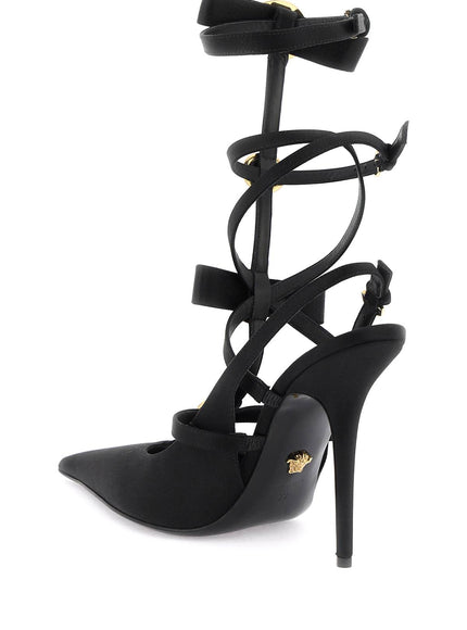 Versace slingback pumps with gianni ribbon bows