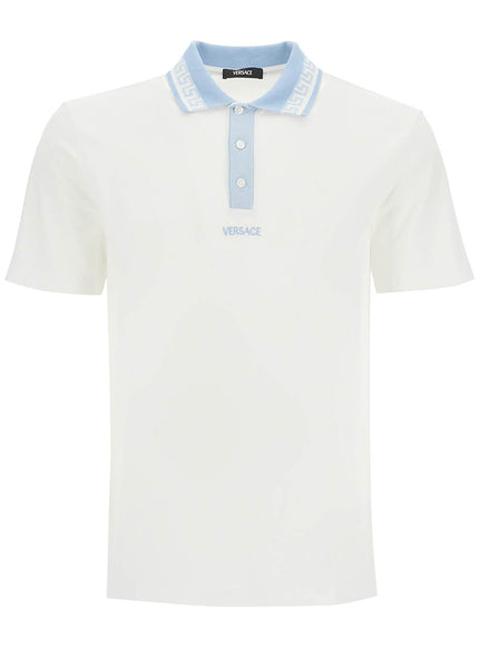 Versace polo shirt with greek motif