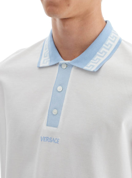 Versace polo shirt with greek motif