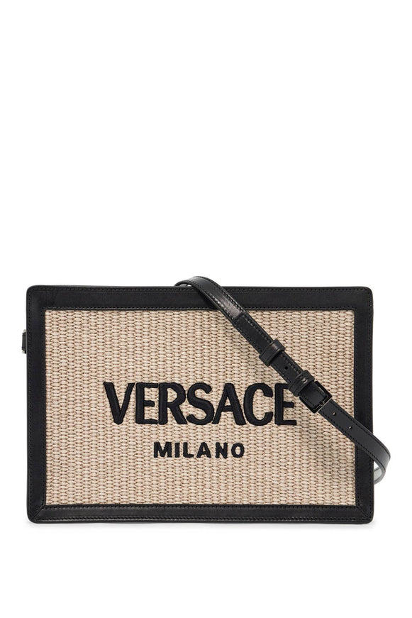 Versace raffia pouch for