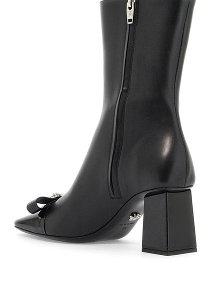 Versace gianni ribbon leather ankle boots with