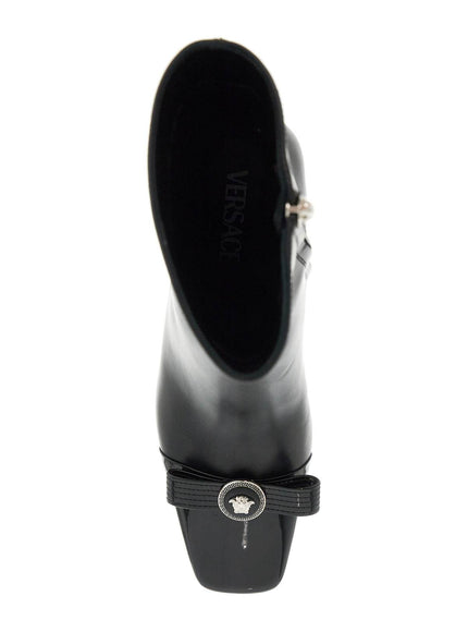 Versace gianni ribbon leather ankle boots with