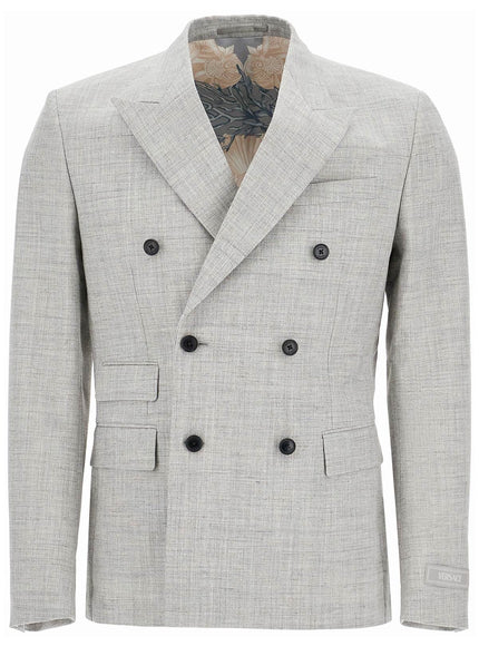 Versace double-breasted wool blend blazer